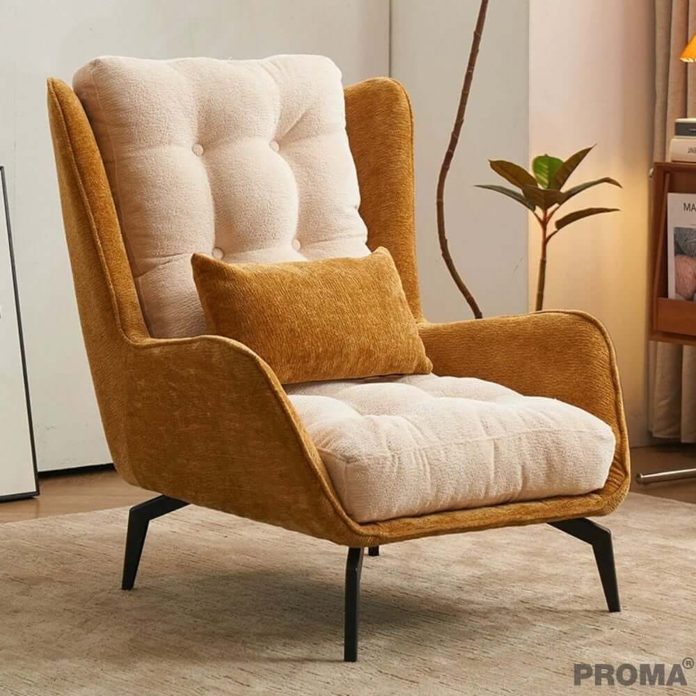 [Pre-order] เก้าอี้โซฟาเดี่ยว Proma-SF92 สีเหลืองโครม/ขาว (ไม่มีสตูล)_8